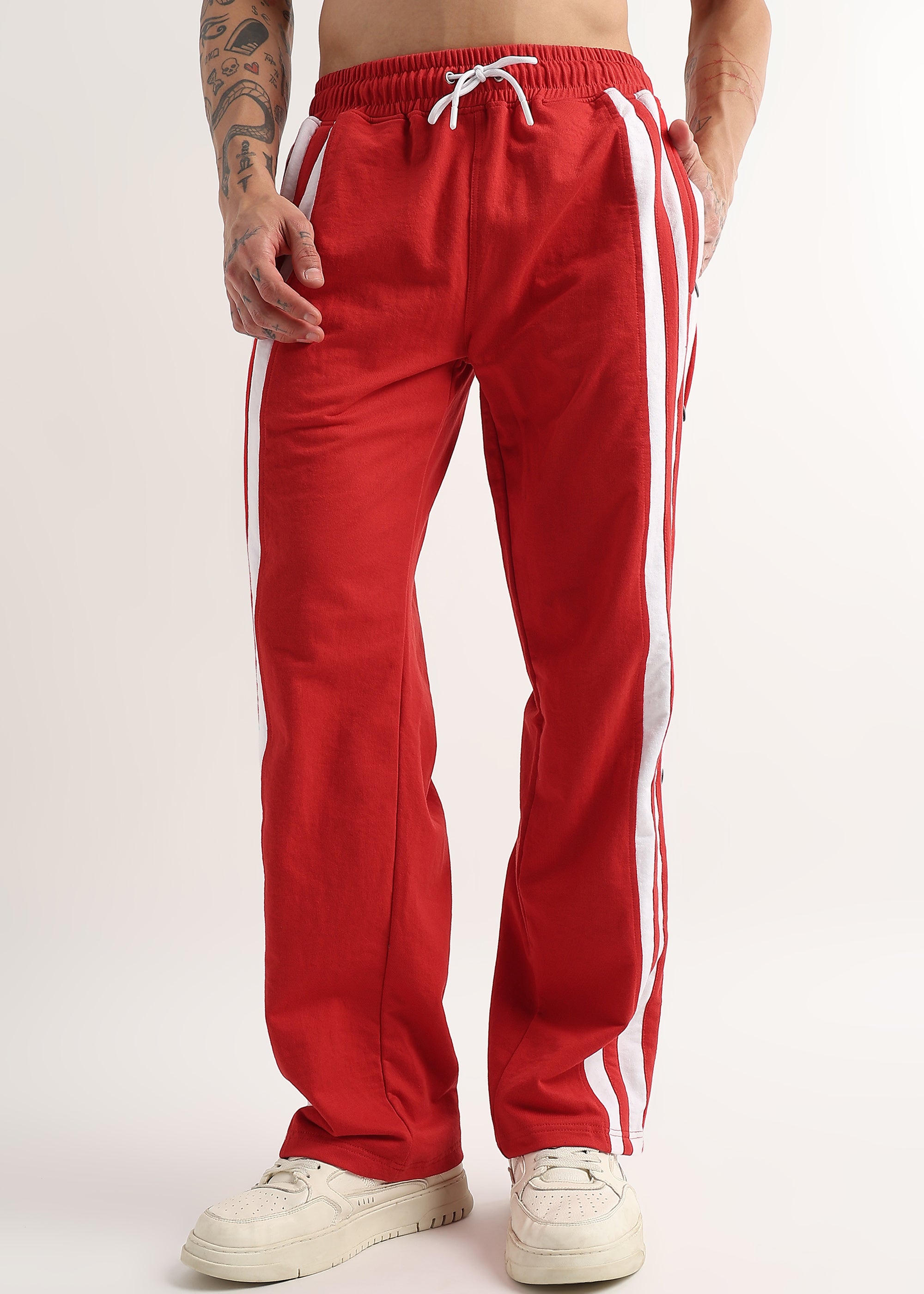 Striped Hustle Jogger Red White