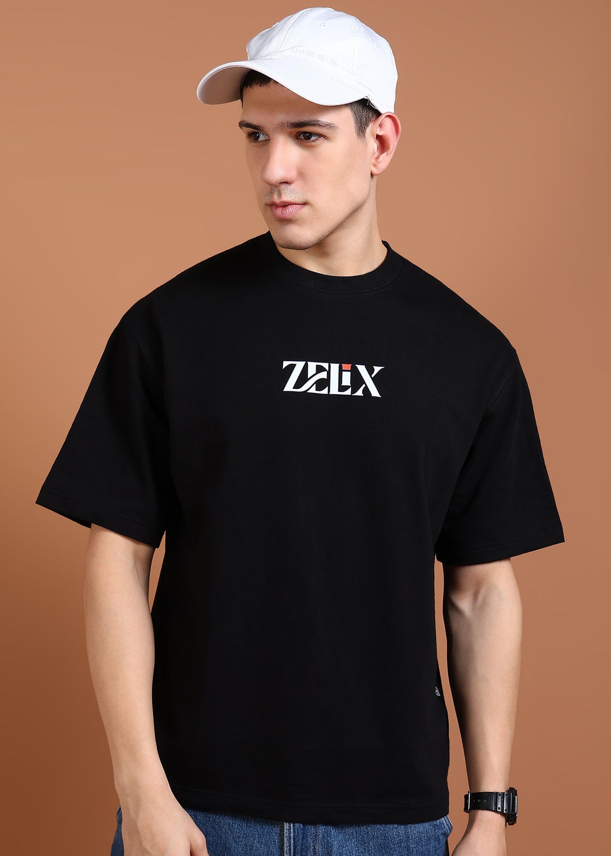 Bold slogan print black oversized fashion tee