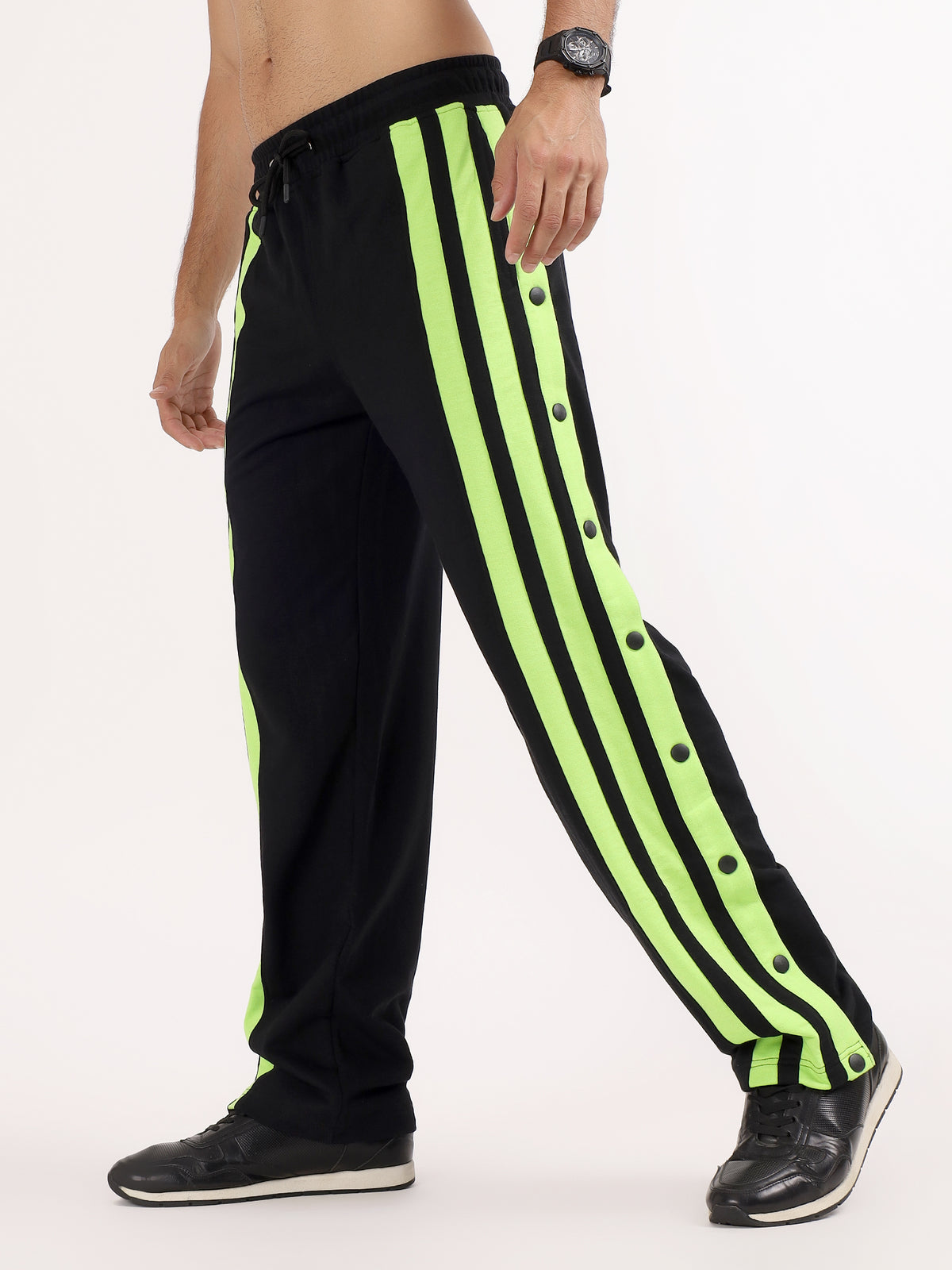 Striped Hustle Jogger Black Neon