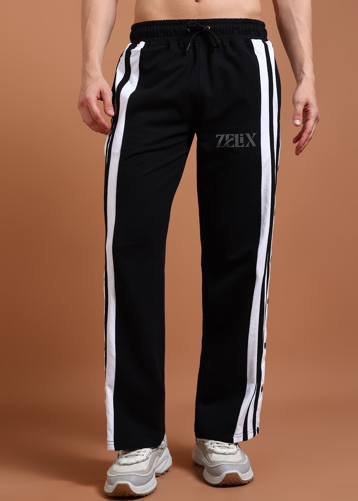 Black “Urban Stripe” streetwear joggers