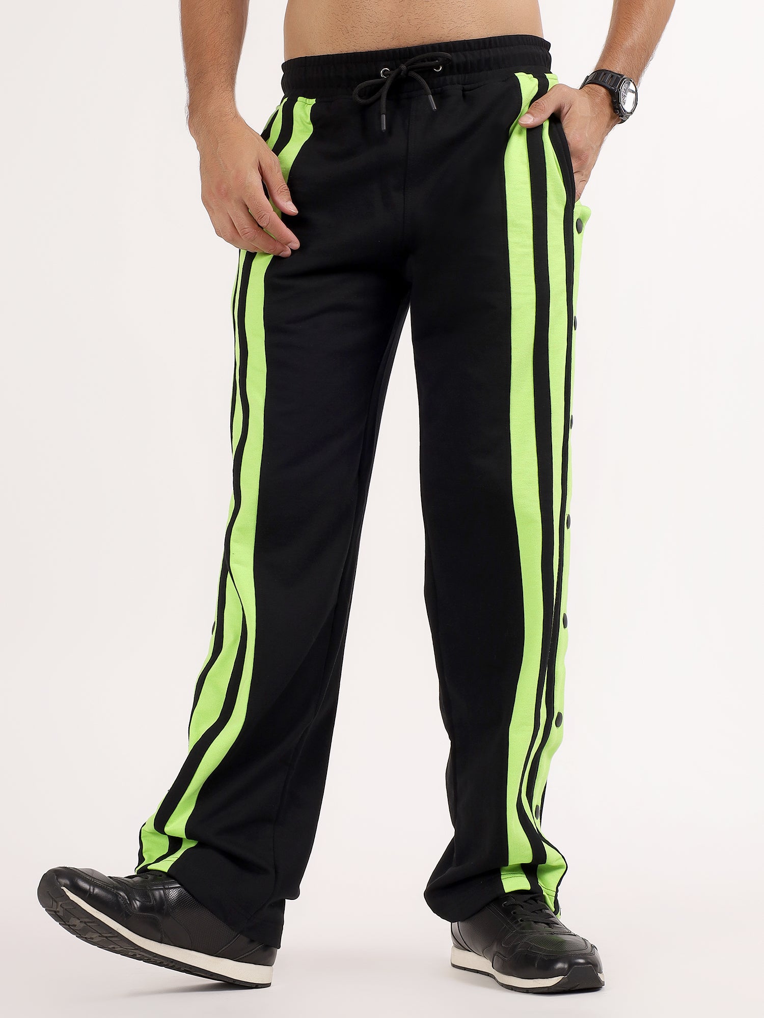 Striped Hustle Jogger Black Neon