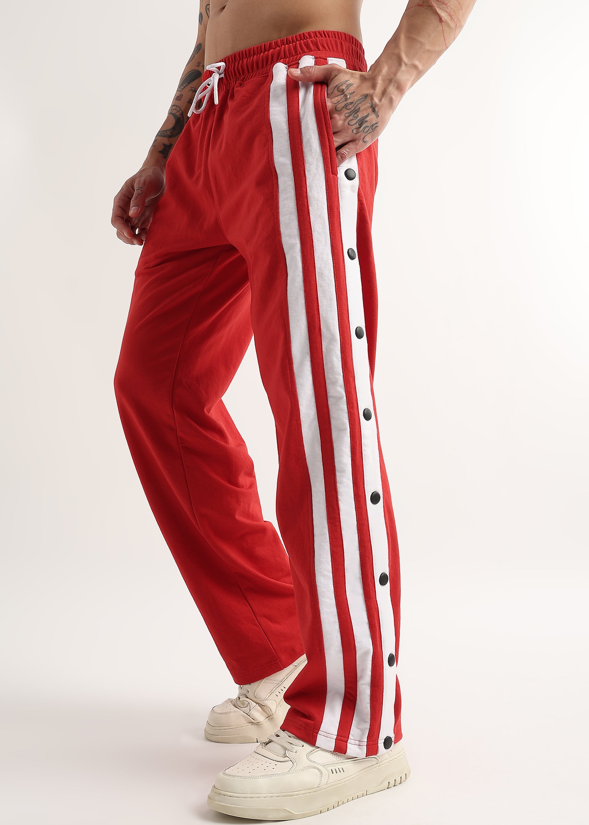 Striped Hustle Jogger Red White