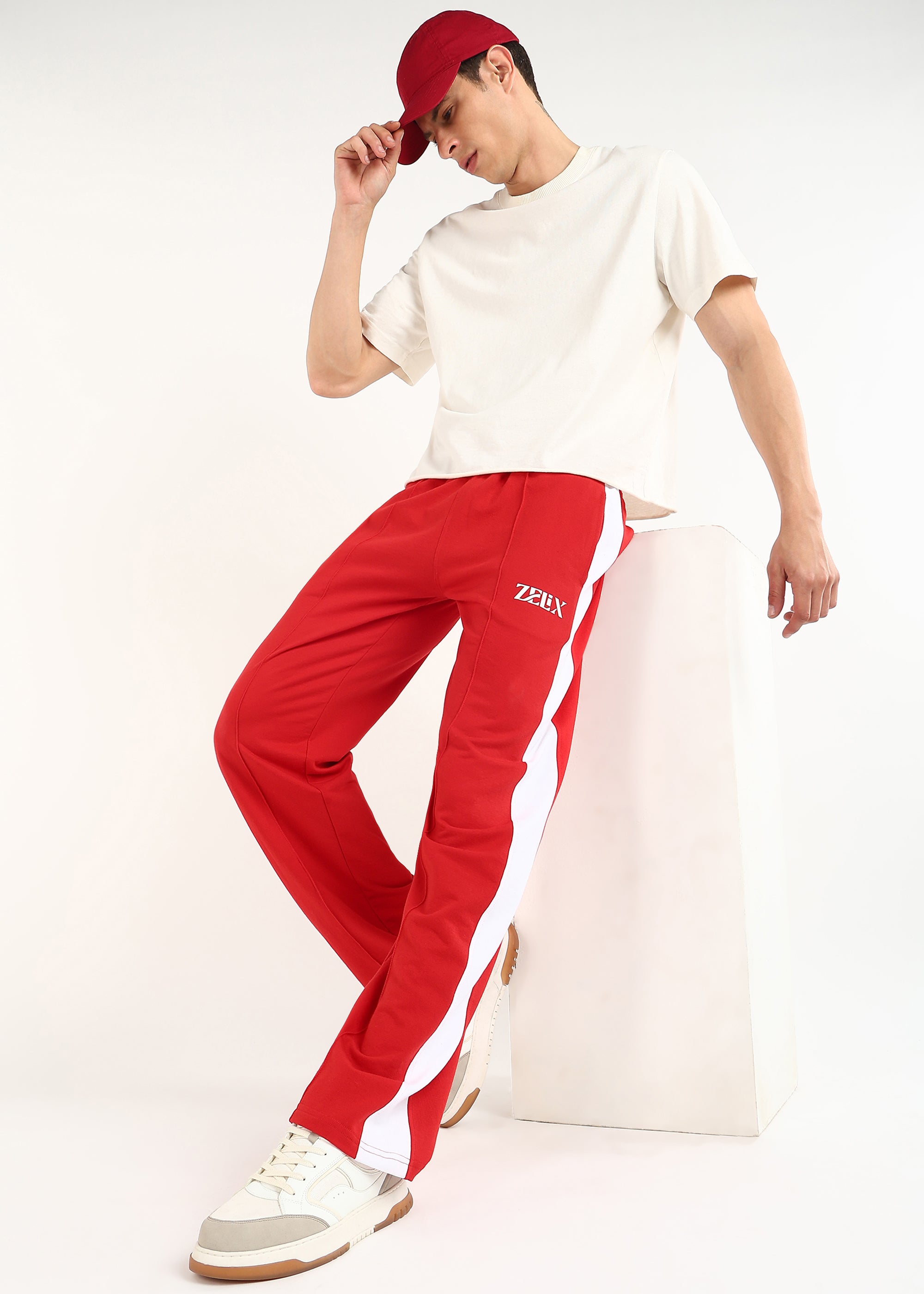 Vortex Side Seam Jogger Red White