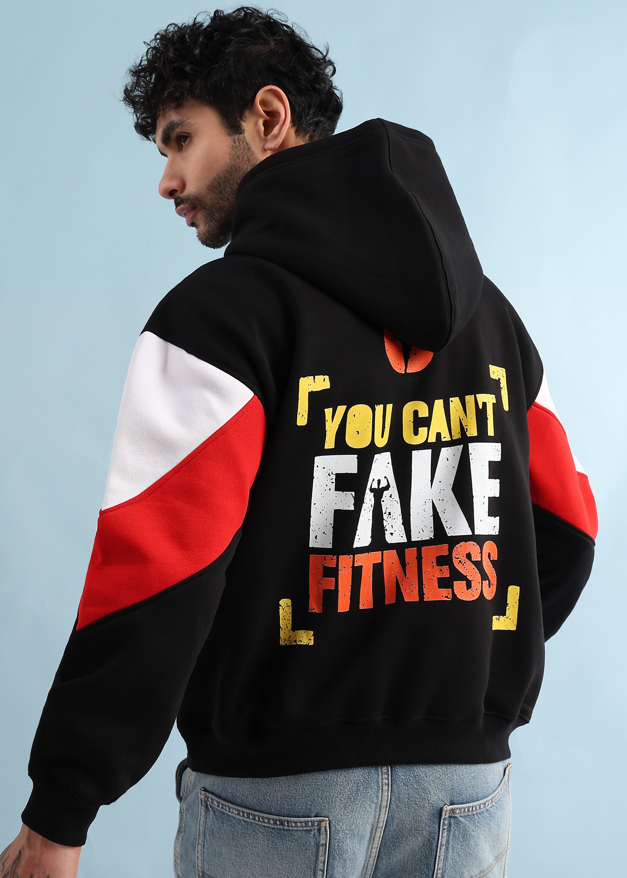 True Grit Fleece Hoodie Black Red
