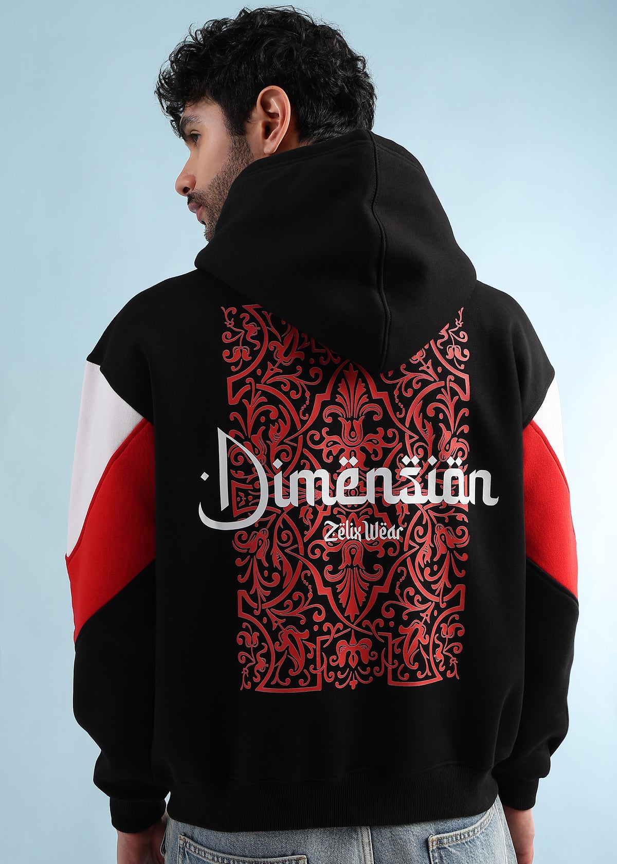 Urban Dimension Fleece Hoodie Black Red