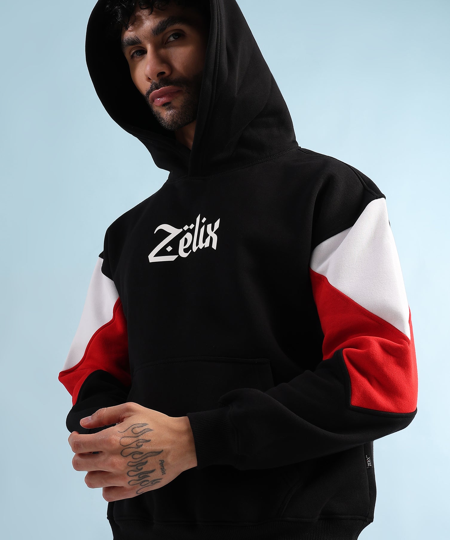 Urban Dimension Fleece Hoodie Black Red