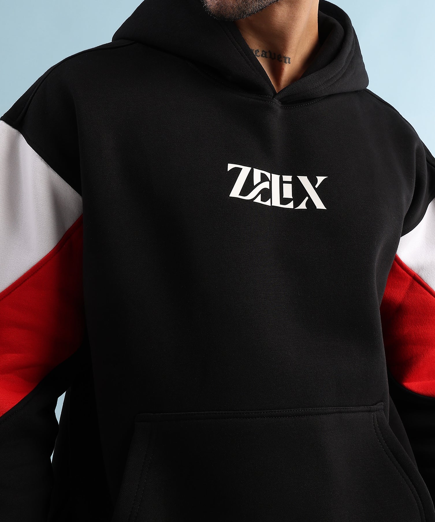 True Grit Fleece Hoodie Black Red